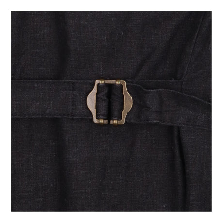 Hemp Blend Button Front Mini Dress Black