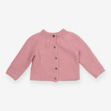 Cardigan pink brown buttons fancy yolk