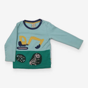 T-shirt long sleeve green digger fossils