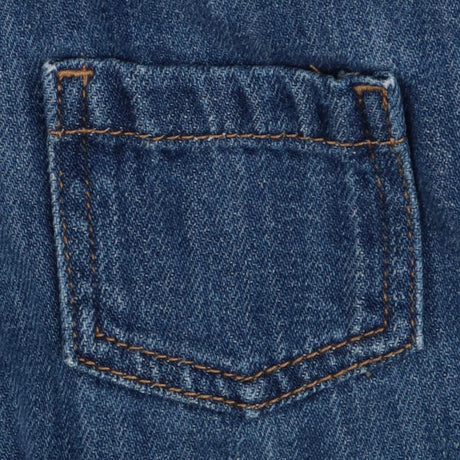 Dungarees denim shortie blue stripe bodysuit