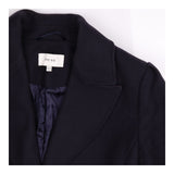 Coat Navy Wool Blend Tailored Longline
