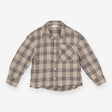 Beige checked brush cotton shirt