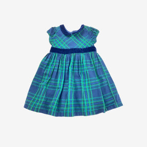 Blue and Green Festive Tartan Dress