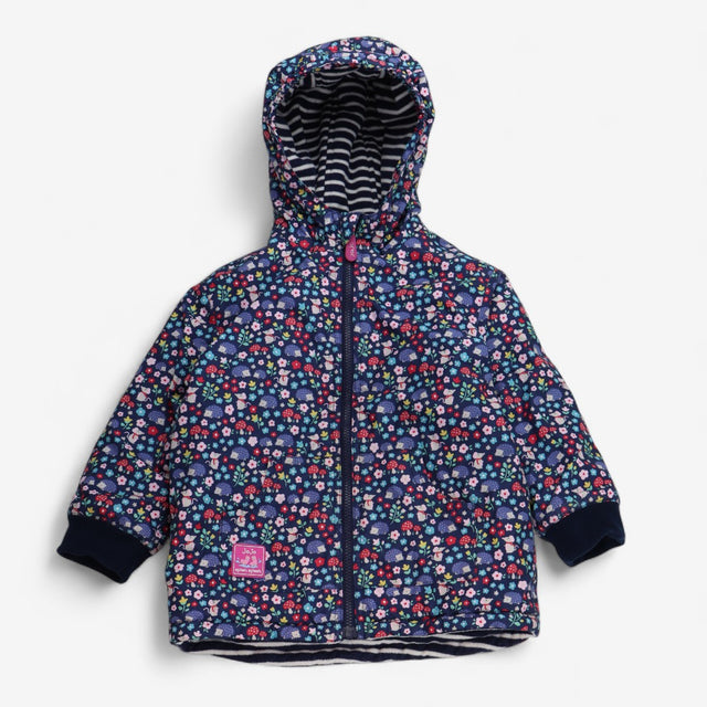 Blue Striped Navy with Mice and Hedgehogs Coat