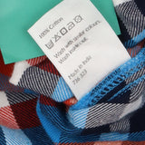 Shirt woven blue red white checks LS
