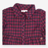 Angel and Rocket Tiered Collared Shirt Dress Burgu