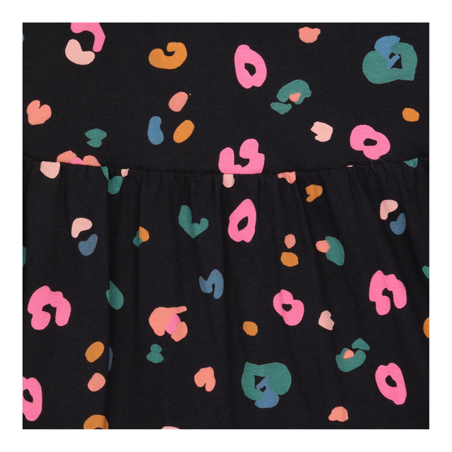 Tiered Midi Dress Leopard Spot Multicolour