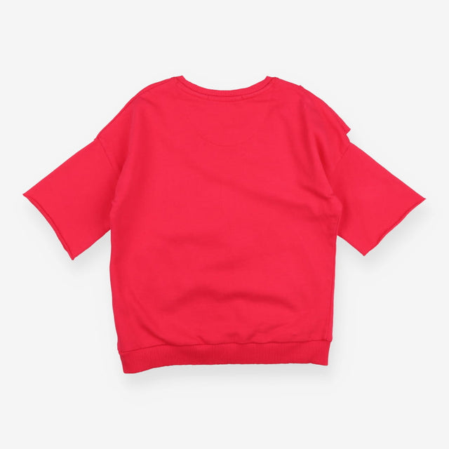 Jersey t-shirt frill sleeve and front frill detail