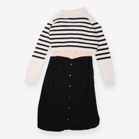 Maternity Nursing Dress with Breton Stripe Jumper
