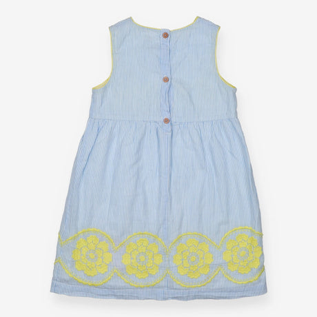 Blue Striped Flowers Dress