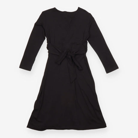 Black Knot Front Long Sleeve Maternity Dress