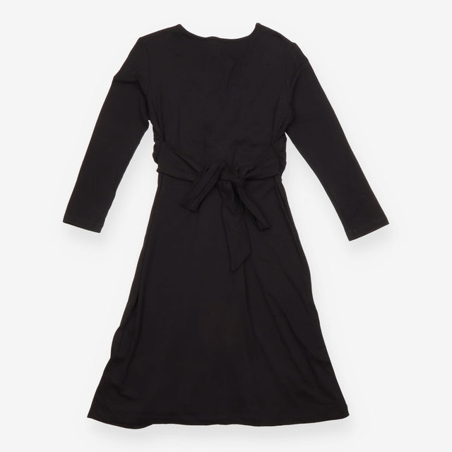 Black Knot Front Long Sleeve Maternity Dress