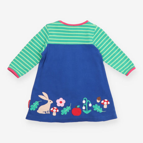 Dress Long Sleeve Green Stripe Squirrel Nature App