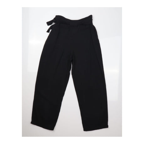 Trousers High Waist Tailored Black Tapered Leg