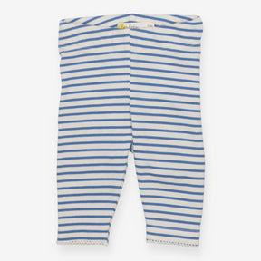 Blue and white striped leggings