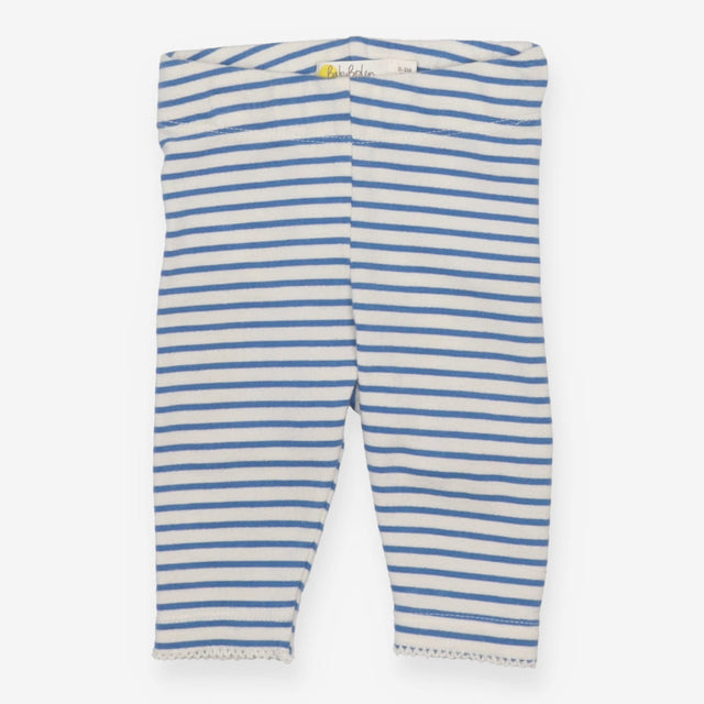 Blue and white striped leggings