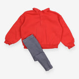 Outfits Sweatshirt orange and striped navy legging