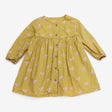 Dress yellow button up pink hearts