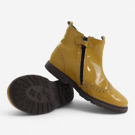 Yellow Chelsea boots with side zips