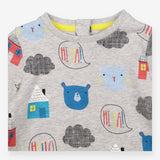Sweater dress grey bears houses