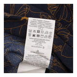 Black Gold Ochre Floral Line Art V Neck Crossover 