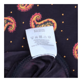 Midi Dress Brown Orange Paisley Print High Neck