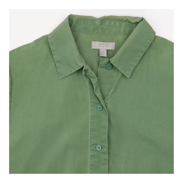 Green 100% Cotton Short Sleeve Shirt Dress
