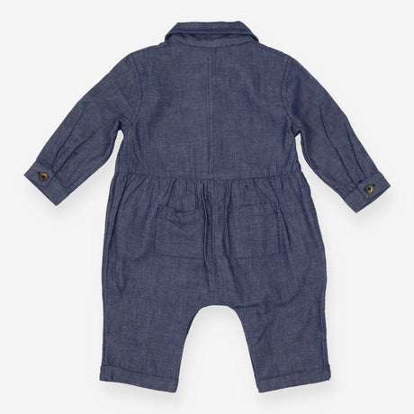 Blue soft denim romper