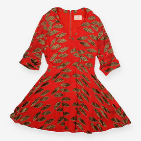 Leopard Lip Red Silk Mini Dress Donald Robertson