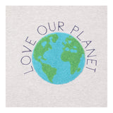 Grey Marl Love Our Planet Globe Appliqué Crew Neck