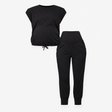 Black 2-Piece Over Bump Maternity Lounge Set