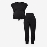 Black 2-Piece Over Bump Maternity Lounge Set