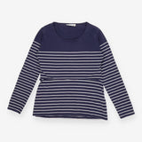 Navy White Stripe Long Sleeve Maternity & Nursing 