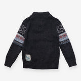 Black Knit Jumper with Three Buttons