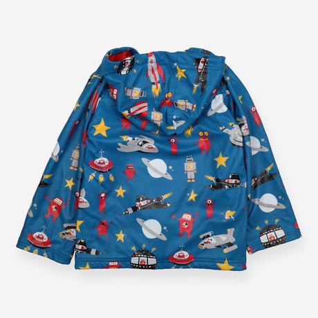 Blue Robots Raincoat Fleece Lined