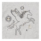 T-shirt grey unicorn gold sparkles