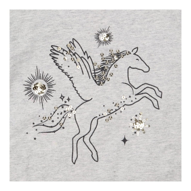 T-shirt grey unicorn gold sparkles