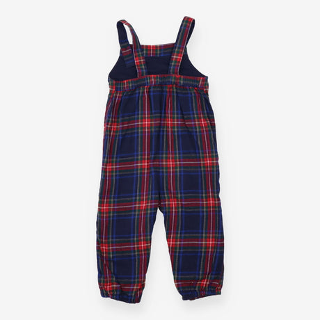 Dungarees check navy red green 
