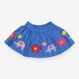 Blue skirt flowers and elephants
