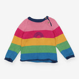 Rainbow knit sweater embroidered rainbow