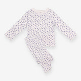 Pyjamas White Ribbed Blue Floral