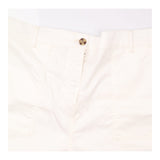 Shorts White Tailored Turn Up Hem Button Front Poc
