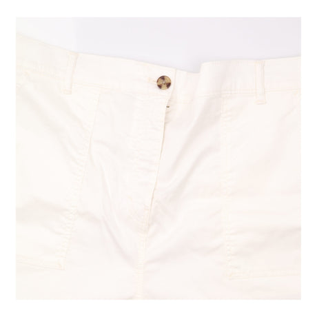 Shorts White Tailored Turn Up Hem Button Front Poc