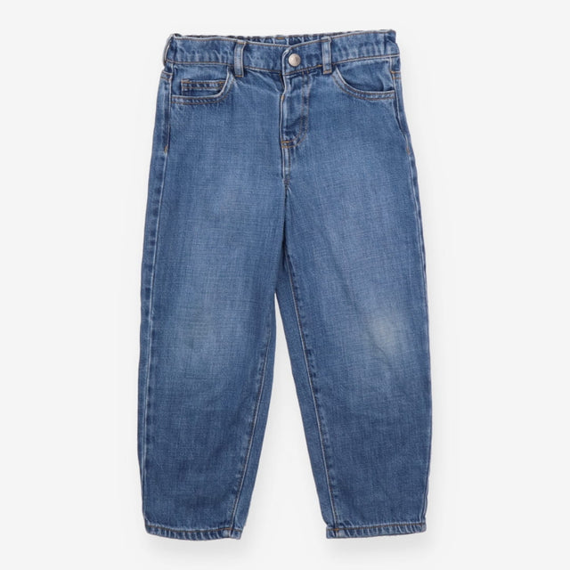 Jeans mid wash wider leg loose woven