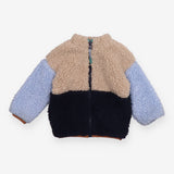 Borg Fleece Jacket Cream and Blue