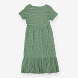 White Stuff Green Cream Floral Tiered Midi Dress