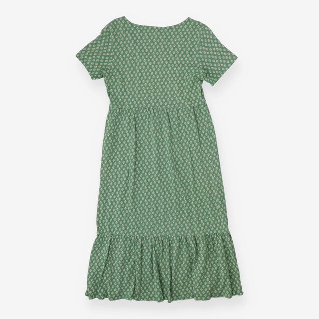 White Stuff Green Cream Floral Tiered Midi Dress