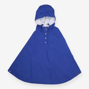 Waterproof Cape Royal Blue Hooded Vintage Poncho