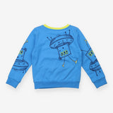 Sweatshirt Blue and Green Robot 