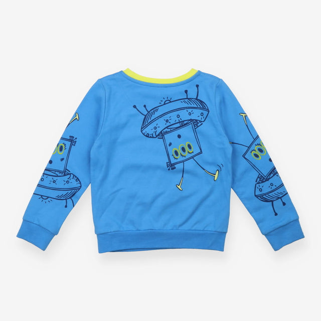 Sweatshirt Blue and Green Robot 
